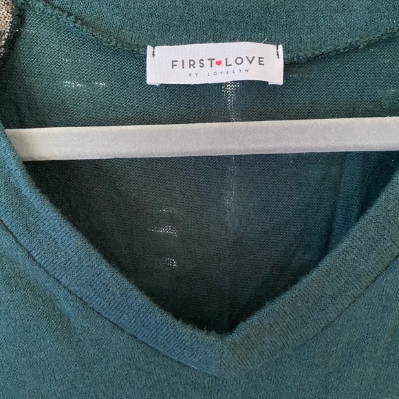 Forest Green Cheetah Print Sequin Patchwork Top - Picture 3 of 4